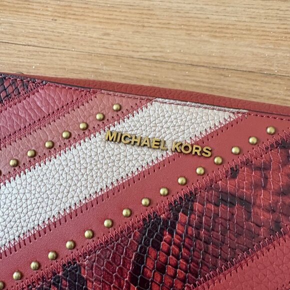 MICHAEL Michael Kors Jet Set Crossbody Leather Purse Terracotta Multi NWT - Picture 4 of 8